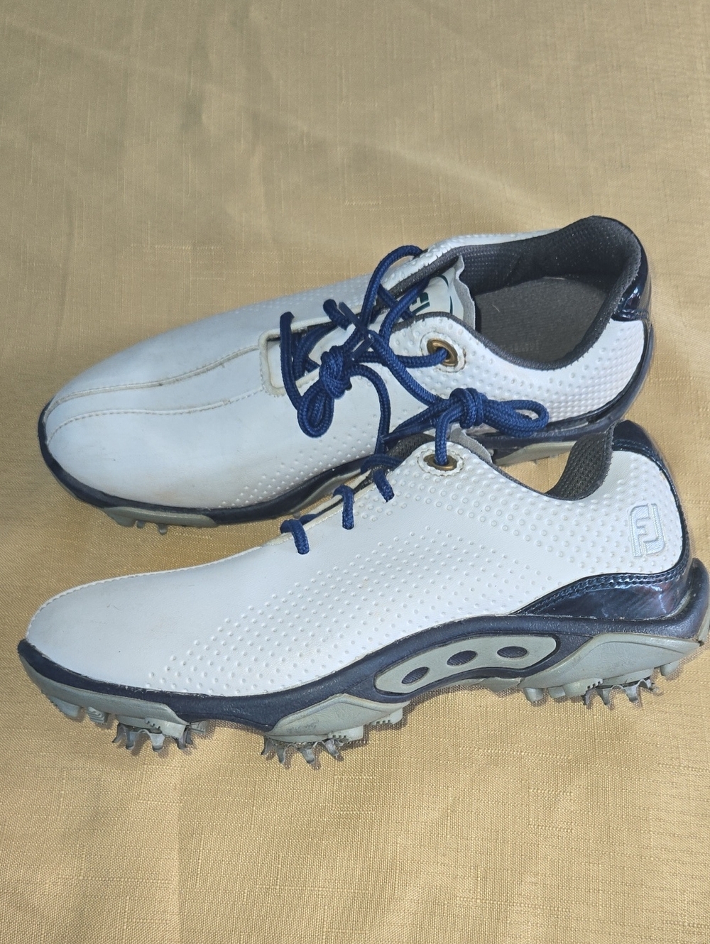 FootJoy White and Navy Kids Golf Shoes